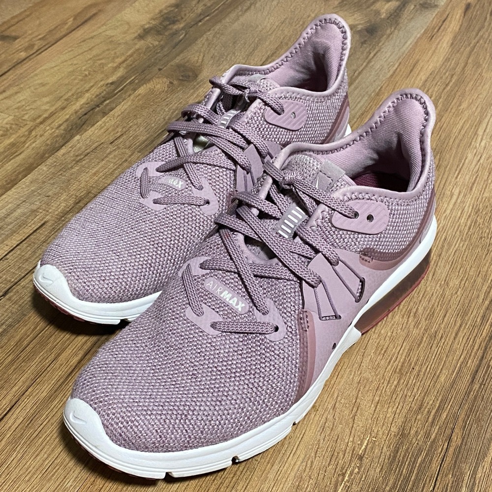 Nike Air Max Sequent 3 Women Plum Chalk Particle Rose Running Shoes Size 7.5